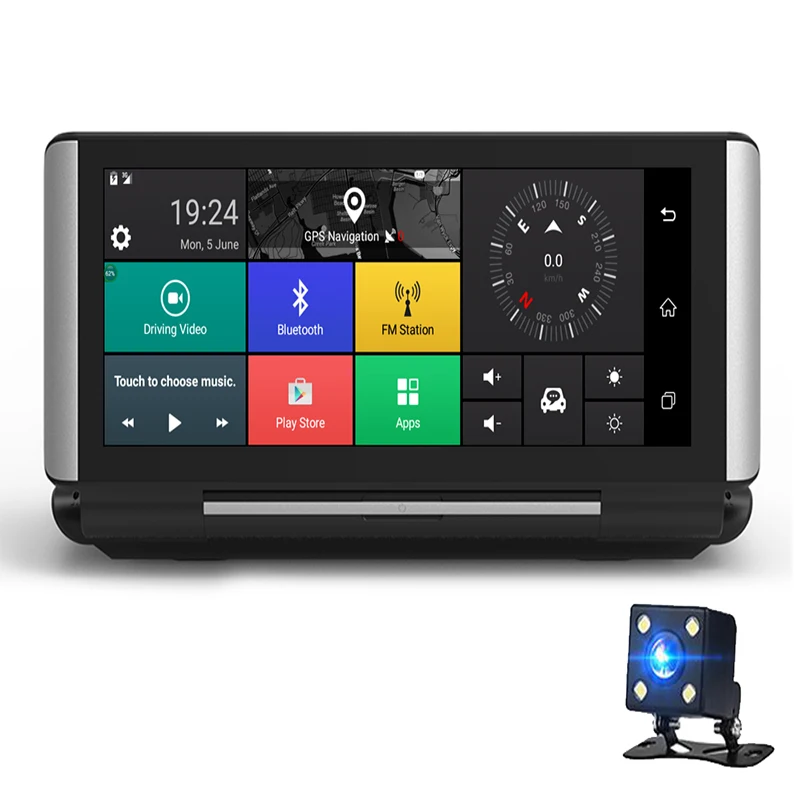 Автомобильный видеорегистратор Android 4G камера заднего вида 7 дюймов Full ips сенсорный экран Dash Cam gps Navi ADAS двойной объектив Автомобильная камера навигация