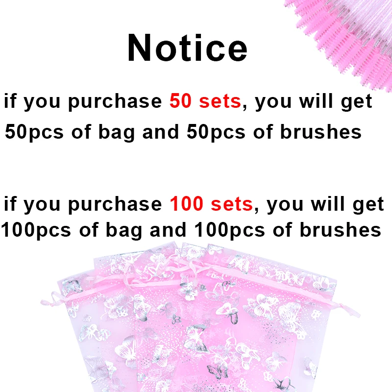 

OKAYLASH Newest Bundle Sale Butterfly Eyelashes Packages Draw String Organza Gift Candy Bags with Mascara Wands for Wholesale