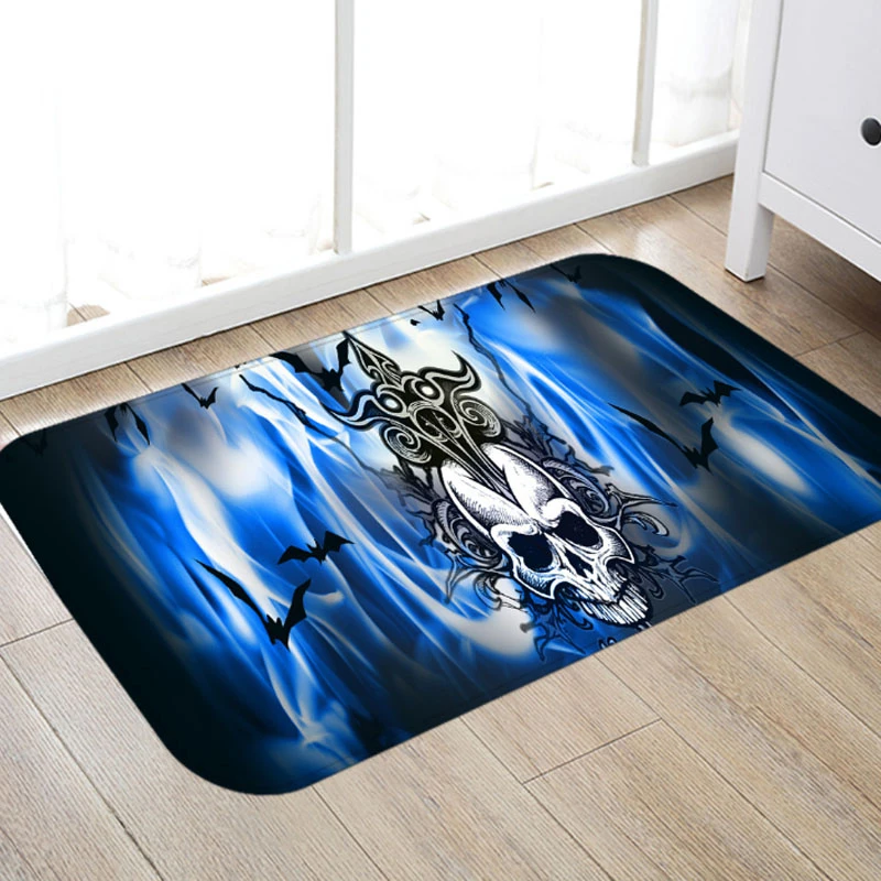 Хэллоуин дверной коврик череп мультфильм кухня Нескользящие Коврики для