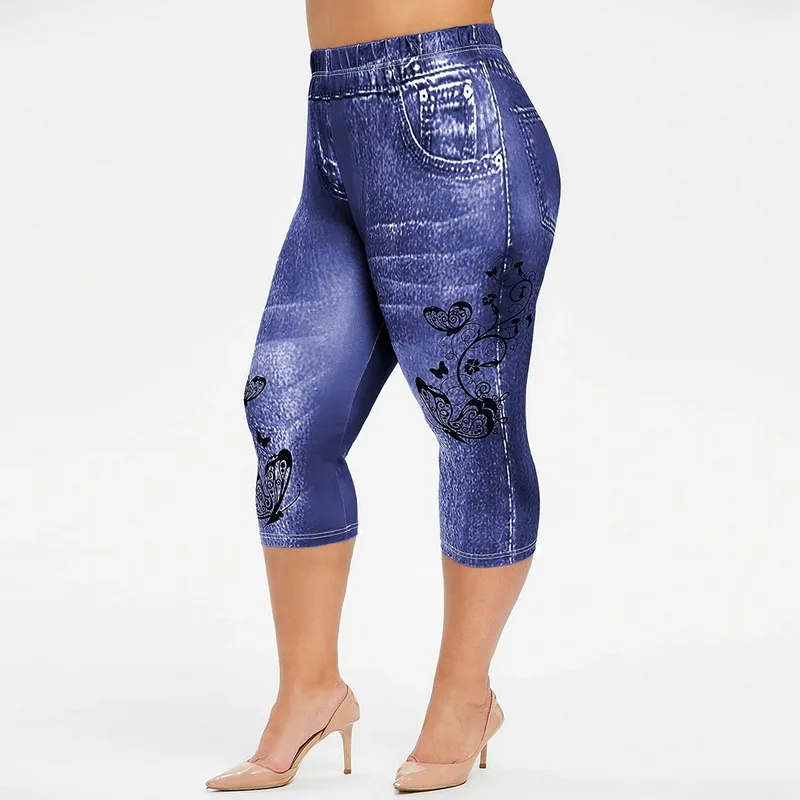 Модные женские леггинсы с цветочным принтом узкие брюки для йоги 2020 3XL размера