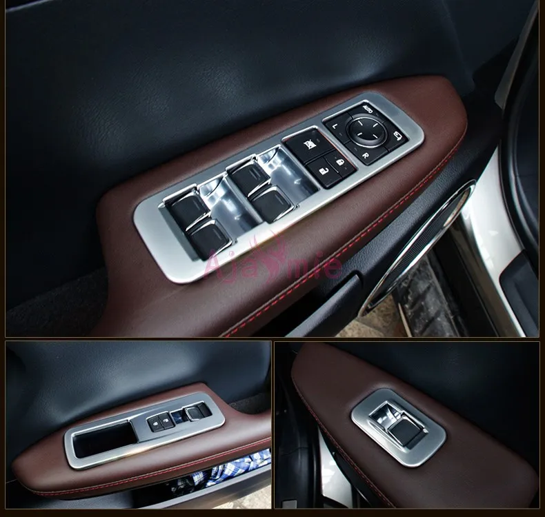 

Car Interior Door Armrest Panel Window Switch Lift Buttons Cover Trim Sticker 2016 2017 For lexus RX 450h 350 270 Accessories