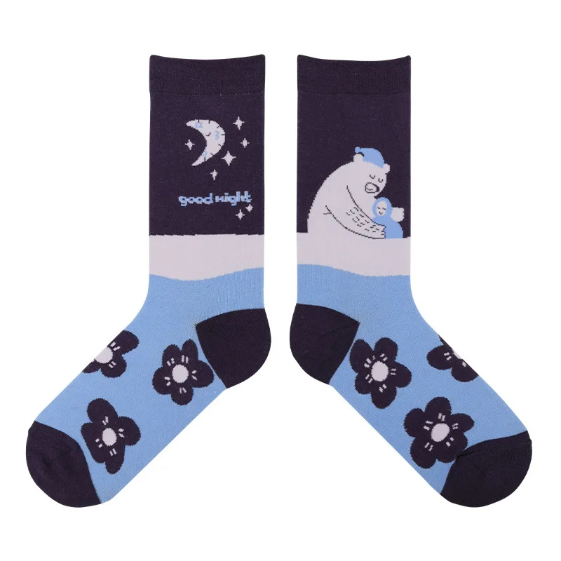 

Original Spring Summer Product Time Series Cartoon Illustration Cute Men Women Cotton Couple Socks High Quality Designer Socks