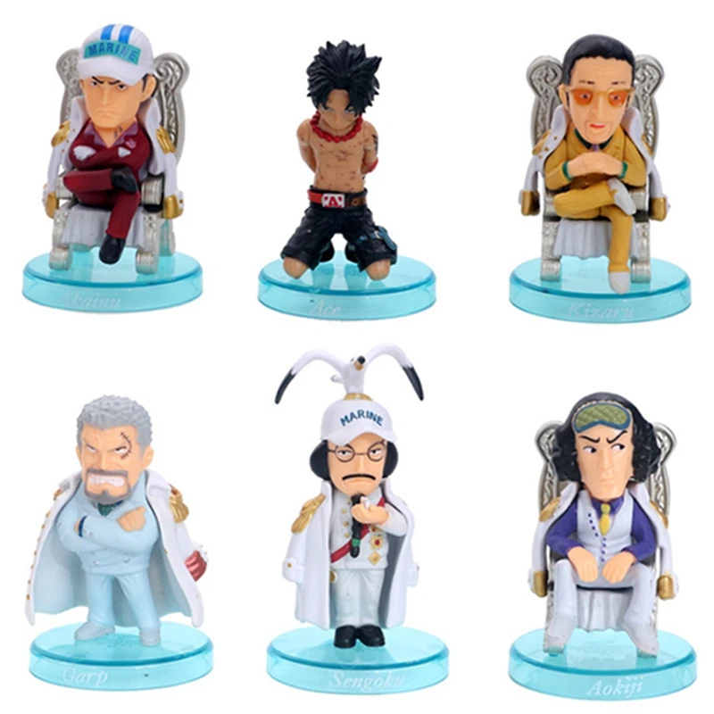 

6pcs/1set Anime One Piece The Top War Figure Set Sengoku Model Kuzan Toy Borsalino Action Figuine Sakazuki Decoration