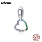 Шармы-подвески из серебра 925 пробы в виде радужного сердца