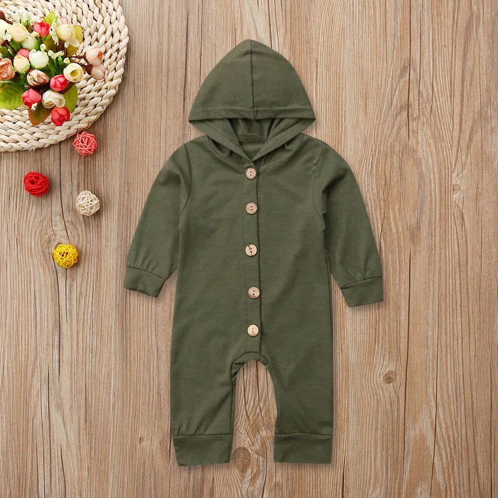 Комбинезон с капюшоном и длинными рукавами для маленьких девочек мальчиков