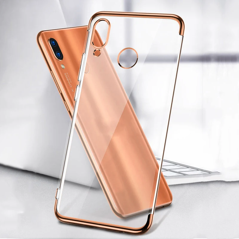 Чехол для huawei P Smart Z 6,59 дюйма роскошный качественный мягкий прозрачный чехол из ТПУ с кристаллами - Цвет: RosGold