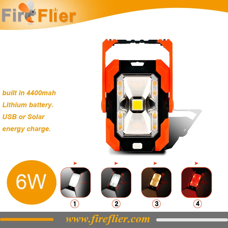 Солнечная Светодиодная лампа для работы 6 Вт встроенная батарея 4400 мАч USB