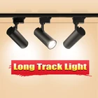 Светодиодный Трековый светильник, направляющая лампа, COB светильник 220 В, потолочный точечный светодиодный светильник 7101530 Вт, Трековый светильник, настенный светильник для магазина одежды и дома