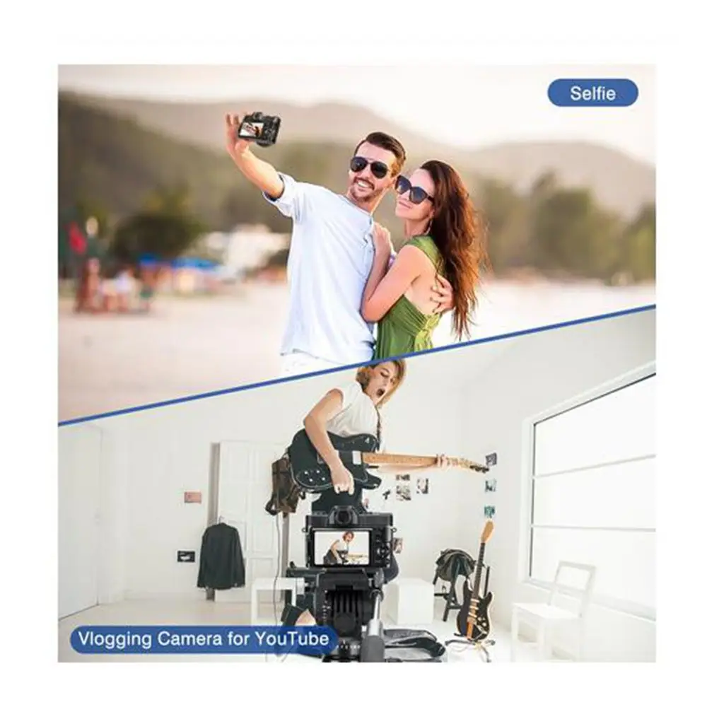 4K Digital Camera Video Vlogging Camcorder for YouTube WIFI Portable Handheld 16X Digital Zoom 30MP HD Nightvision Selfie Camera
