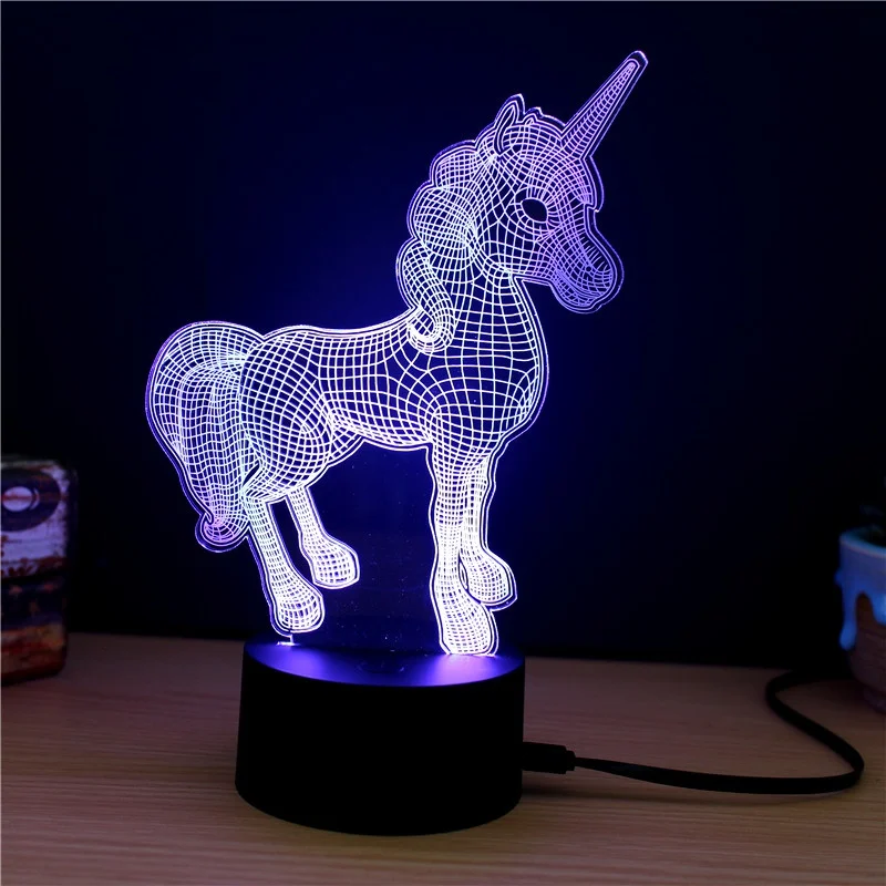 Динозавр светильник ночник Pegasus 3D USB светодиодный 16 цветов Регулируемый