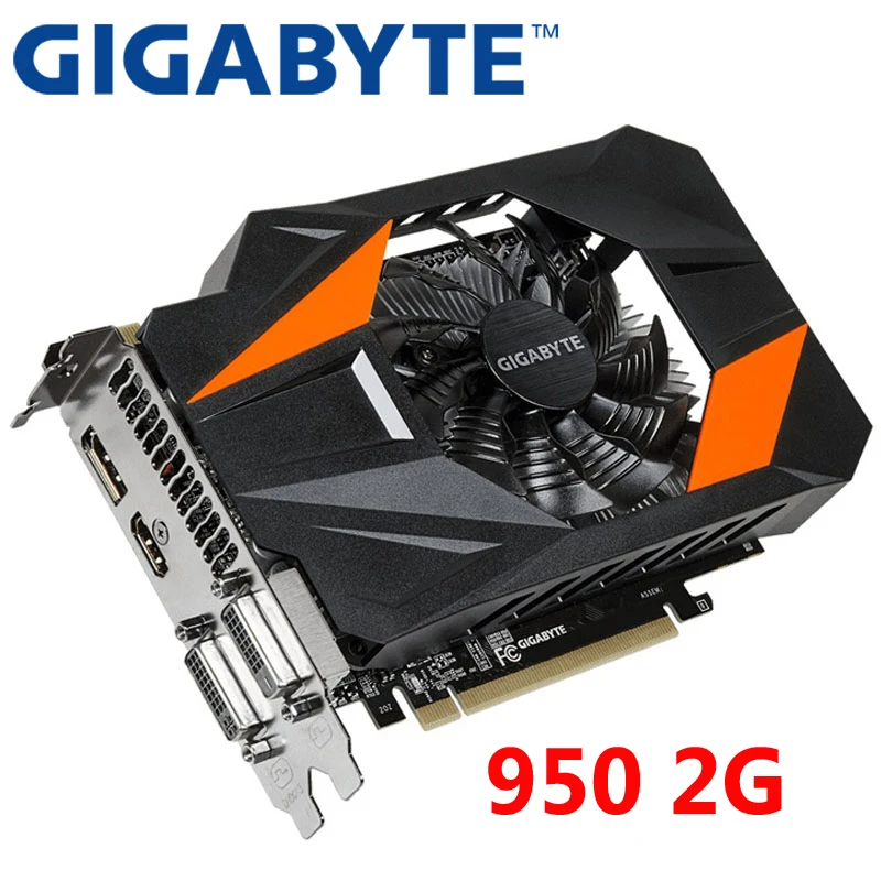 Оригинальная Видеокарта GIGABYTE GTX 950, 2 Гб, 128 бит, GDDR5, видеокарты для nVIDIA, видеокарты VGA, Geforce GTX950, 2 Гб, CTX950-2GB, б/у