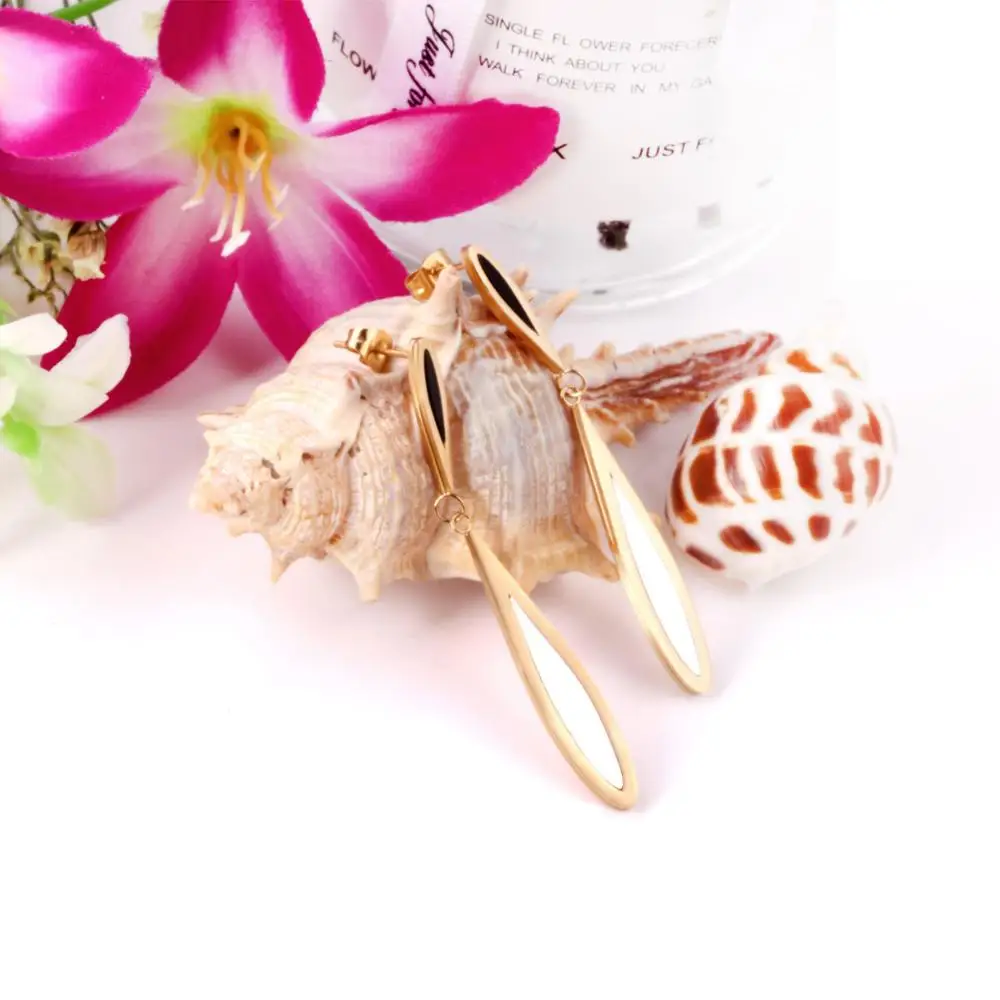 Корейские серьги LUXUKISSKIDS в форме капли воды из нержавеющей стали