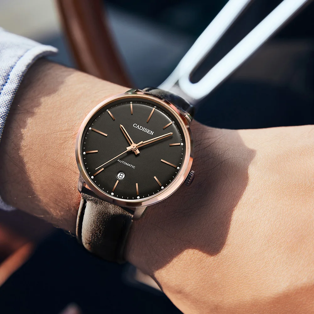 

CADISEN Men Watches Automatic Mechanical Watch for Men Luxury Brand 50M Waterproof Sapphire Japan Movement Genuine Leather Watch