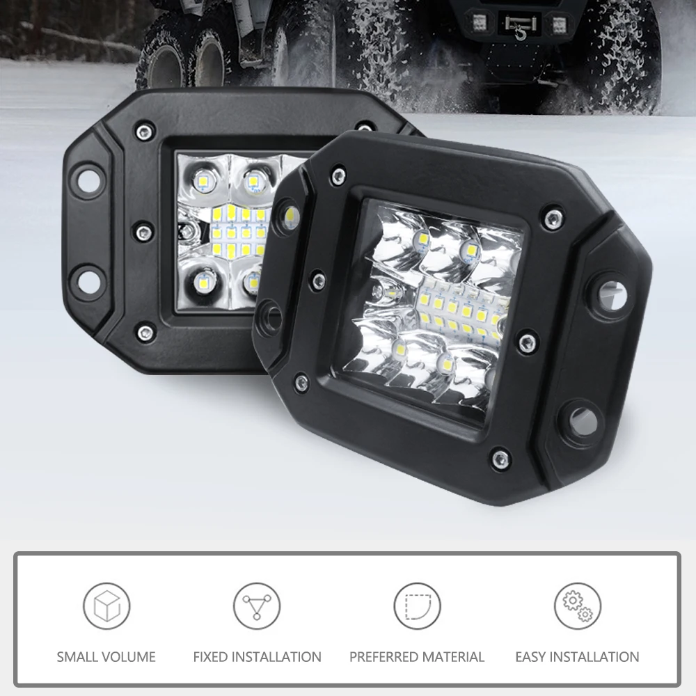 

New 5" 39W Flush Mount LED Work Light OffRoad 4x4 12V 24V Spot Flood LED Light Bar/Work Light for Car Boat SUV Truck Jeep ATV