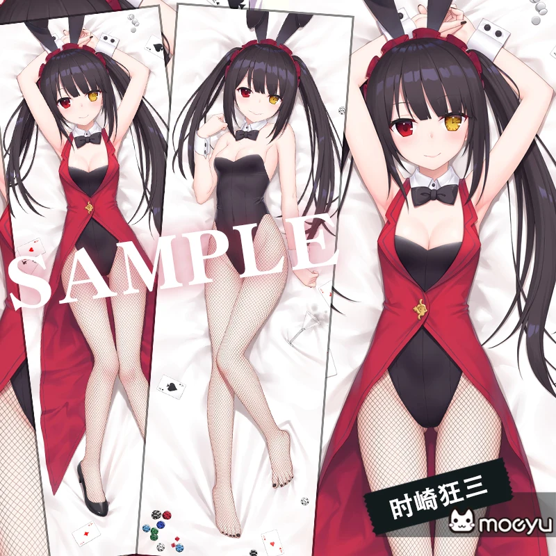 

DATE A LIVE Tokisaki Kurumi Nightmare Cosplay Dakimakura Hugging Body Pillow Case Otaku Pillow Cushion Cover Decorate Xmas Gifts