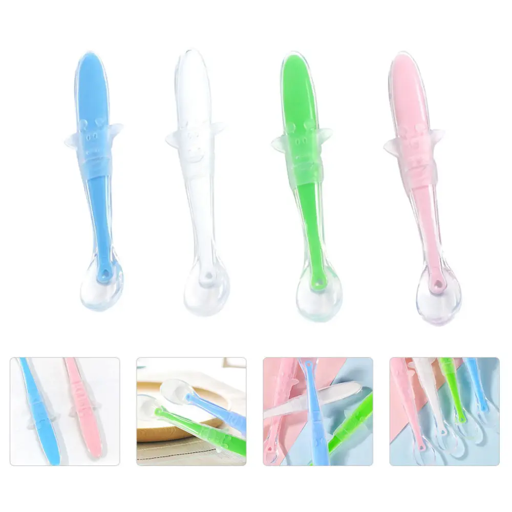 

4PCS Baby Silicone Spoon Spoon Mother Baby Food Supplement Spoon