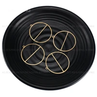 component for earring necklace making large size brass hoop round pendant connector finding bulk wholesale38mm