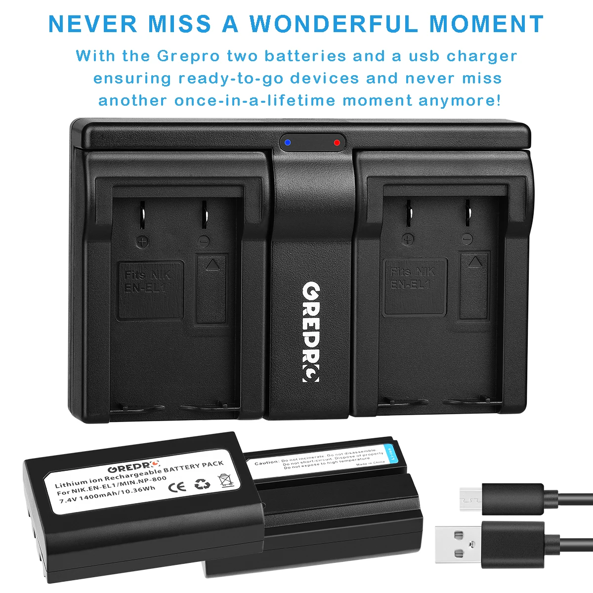 EN-EL1 ENEL1 Аккумулятор для камеры Nikon Coolpix 500 775 880 885 990 4300 4800 5000 5700 8700 Minolta A200 DG5W + EN EL1