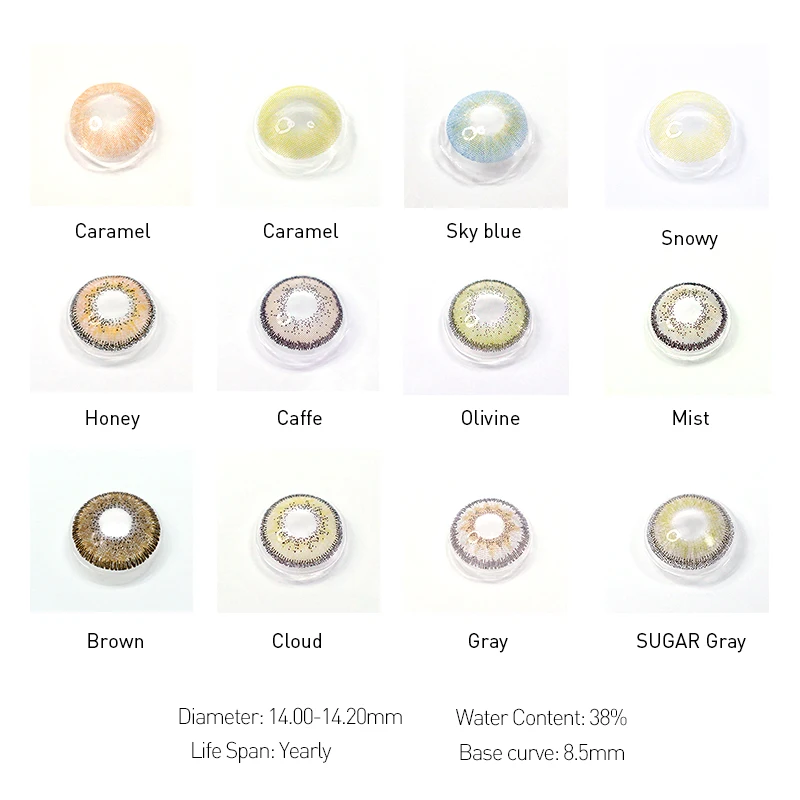 fresh lady official natural contact colored lenses for eyes athena series 1pair multicolor lens soft yearly pupils beauty makeup free global shipping