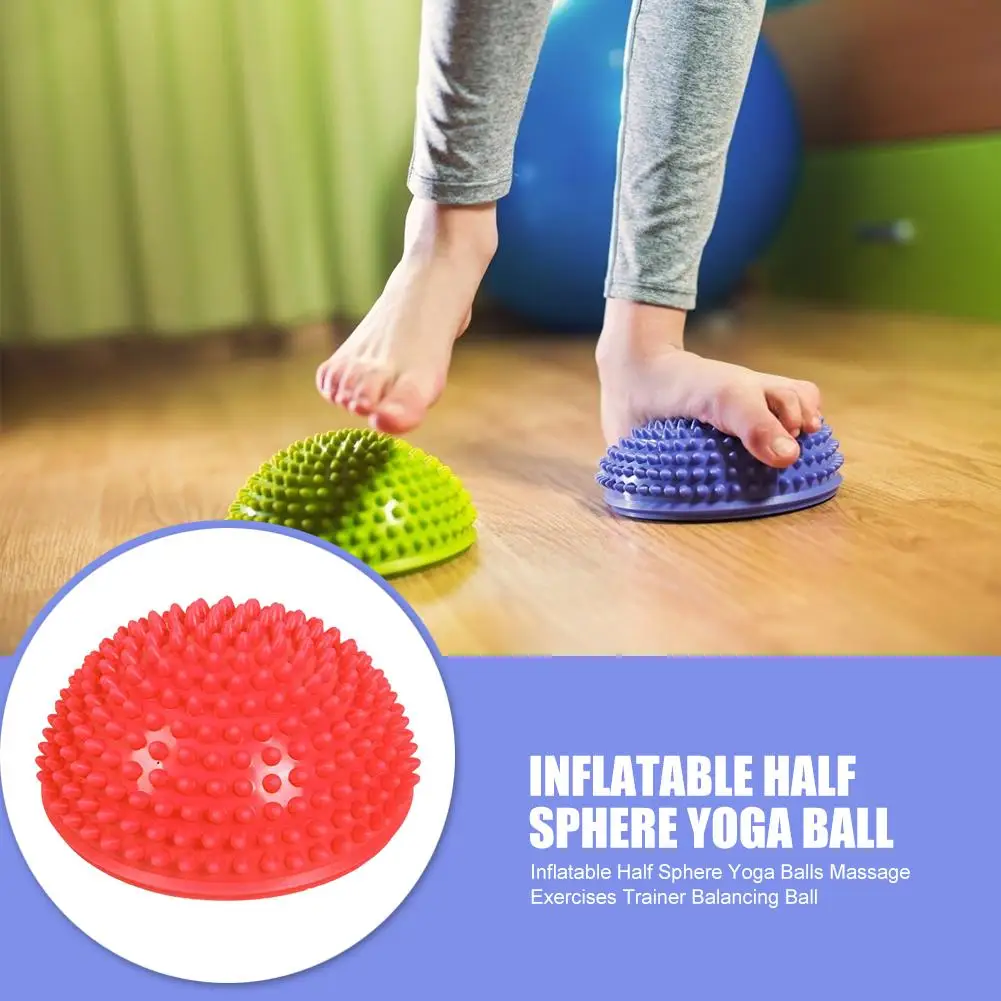 

Hot Sale Yoga Balls Multi-function Portable Yoga Massage Inflatable Half Ball Point Stepping Stones Exercise Fitness Ball
