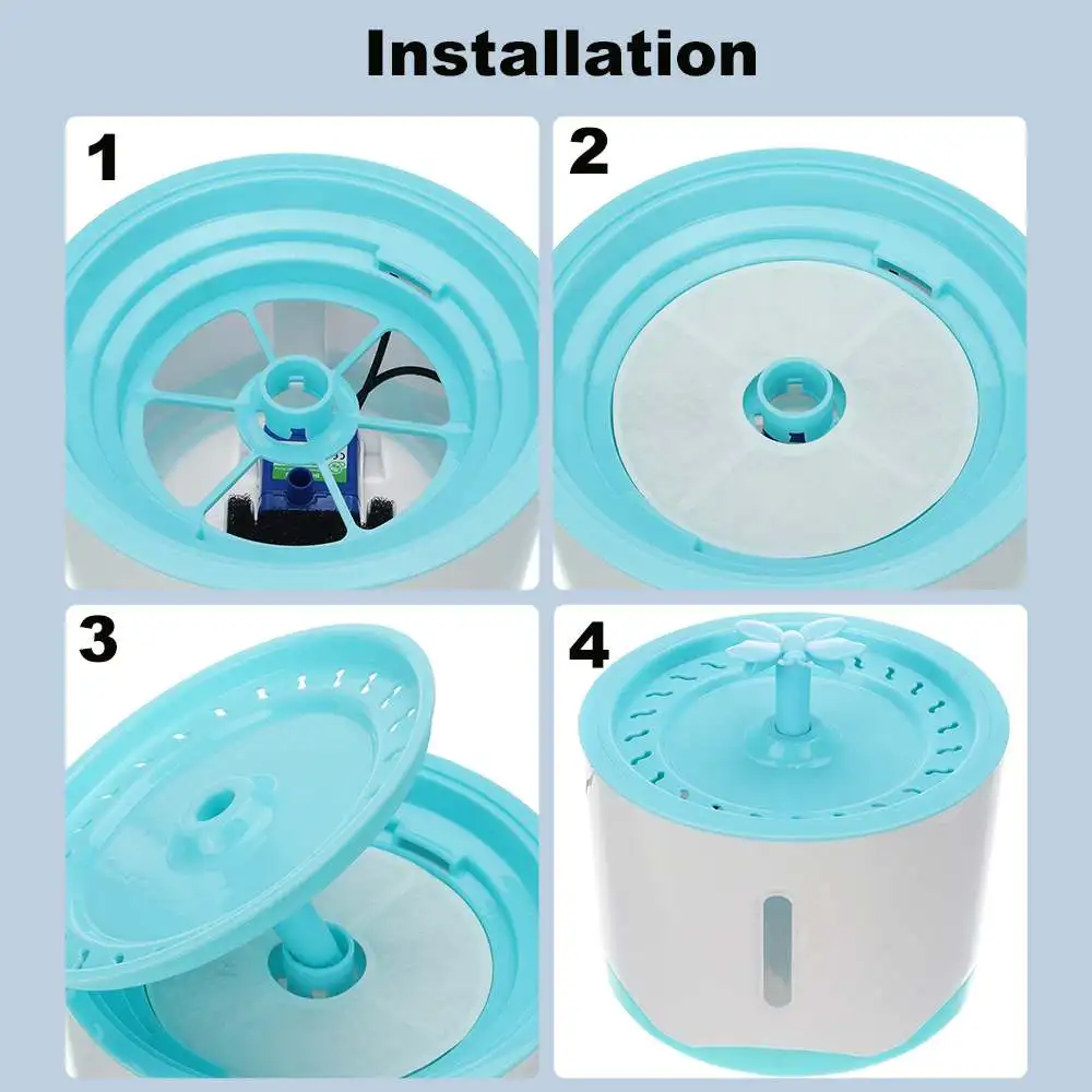 

2.6L Automatic Cat Water Fountain LED Electric Mute Water Feeder USB Dog Pet Drinker Bowl Pet Drinking Dispenser For Cat Dog