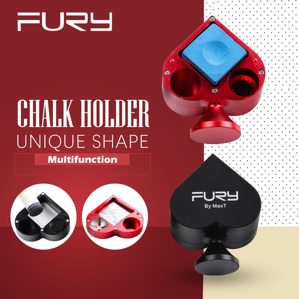 

New Fury Magnetic Heart-shaped Chalk Holder 2in 1 tip Repair Tool 2 colors Easy Convenience Professional Billiard Accessories