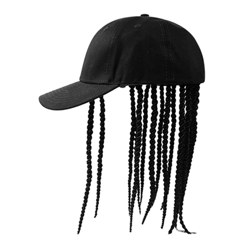 Men Hip Hop Boys Caps Baseball Cap Fashion Hip Hop Adjustable Snapback Dad Hat Unisex Summer Wig Hair Dreadlocks Tactical Hats