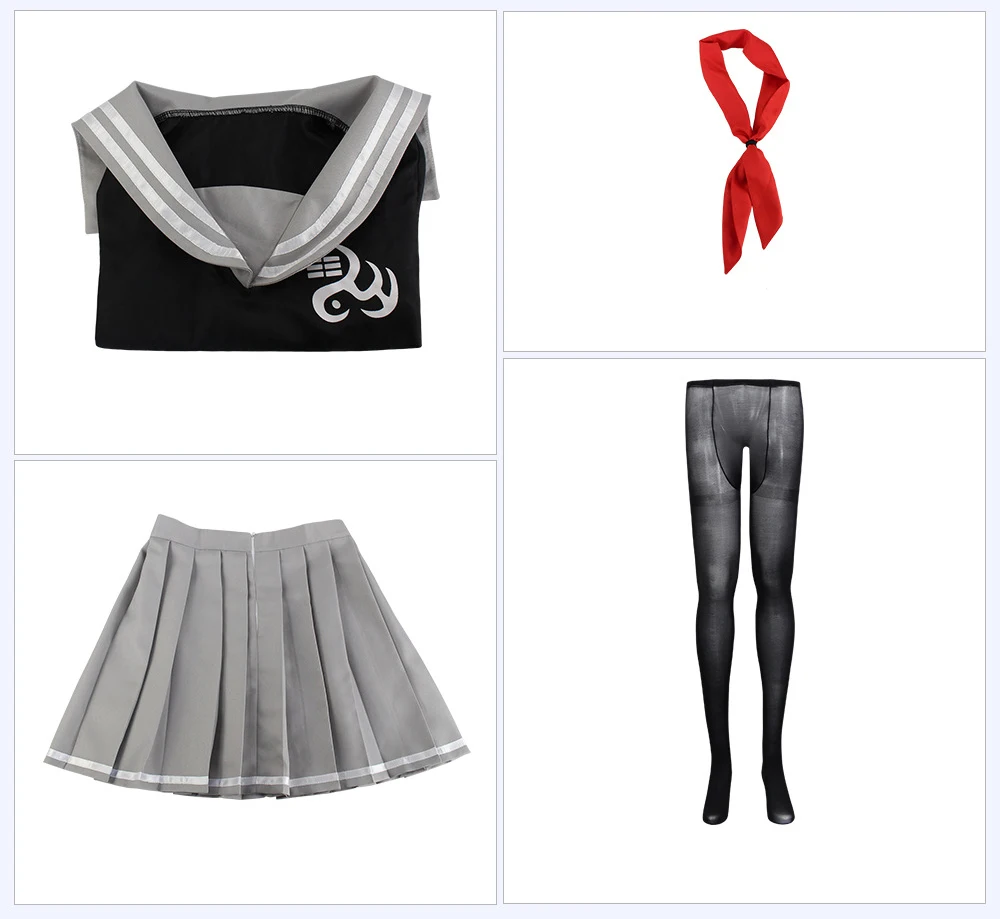 

Women Girl JP Anime Peko Pekoyama Top Skirt Tie Set Halloween Cosplay Costumes School Uniform Sailor Outfit Masquerade Suit