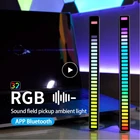 Пикап RGB с голосовой активацией, ритмисветильник ющий свет, креативное цветное управление звуком, с 32-битным музыкальным уровнем для автомобиля, ПК