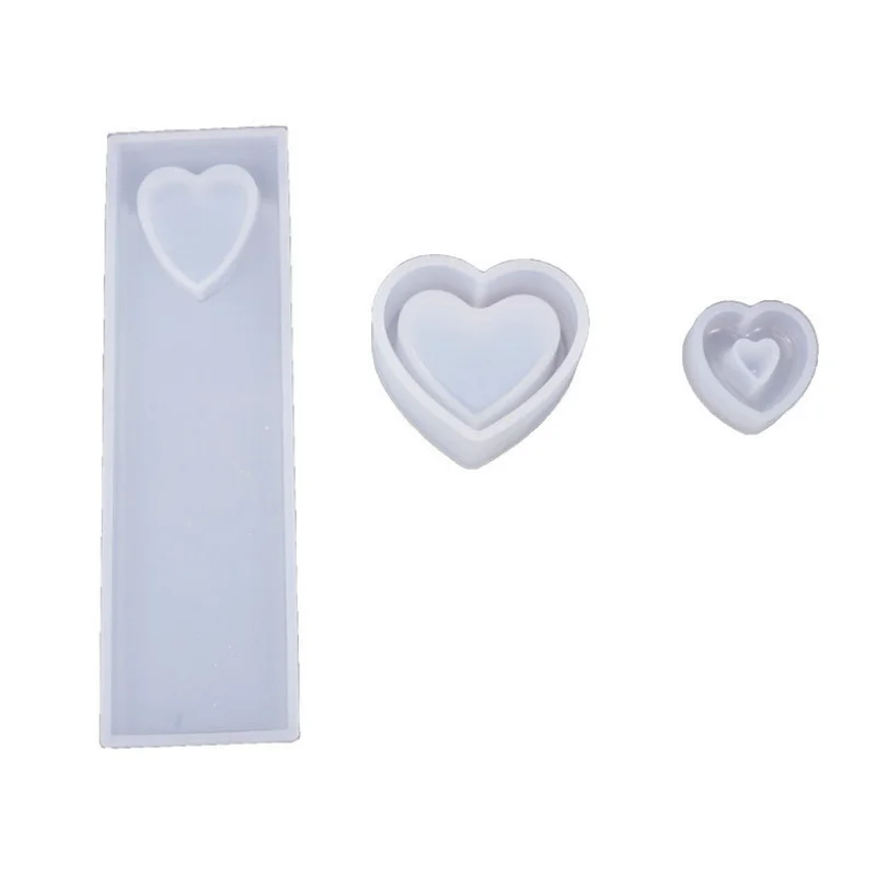 

DIY Hollow Heart Epoxy Resin Silicone Mold Jewelry Fillings Accessory Handmade Dried Flower Hearts Bookmark Mini Box Mould Craft