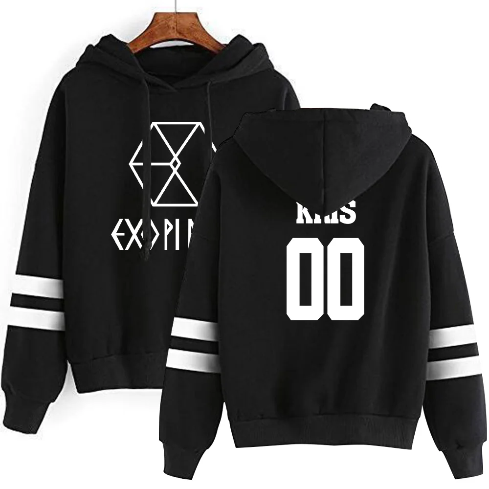 

Men Hoodies Sweatshirts Korea EXO men team figure printed Harajuku Headwear Hoodie Hip Hop Stranger Things Streetwear