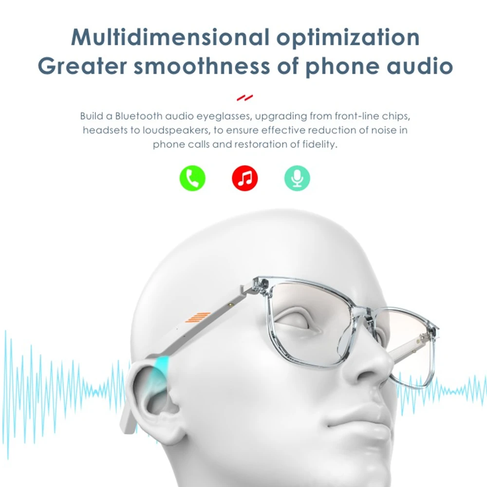 저렴한 지능형 스마트 안경, 안드로이드, 블루투스 5.0, AI 안경, TWS 무선 음악 이어폰, 안티 블루 편광 렌즈 선글라스