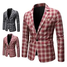 Veste de costume pour hommes, Blazer d'affaires populaire, Slim Fit décontracté à manches longues, imprimé à carreaux, manteau de costume, veste pour hommes  (3)