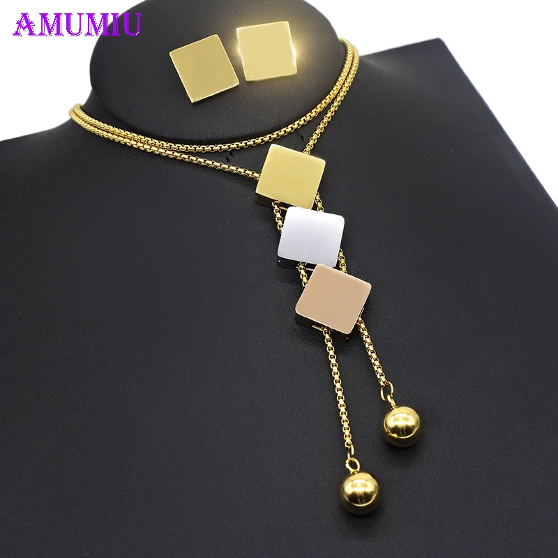 AMUMIU 2021 New Arrival Women Jewelry Set Hot Sale Fashion JS237 | Украшения и аксессуары