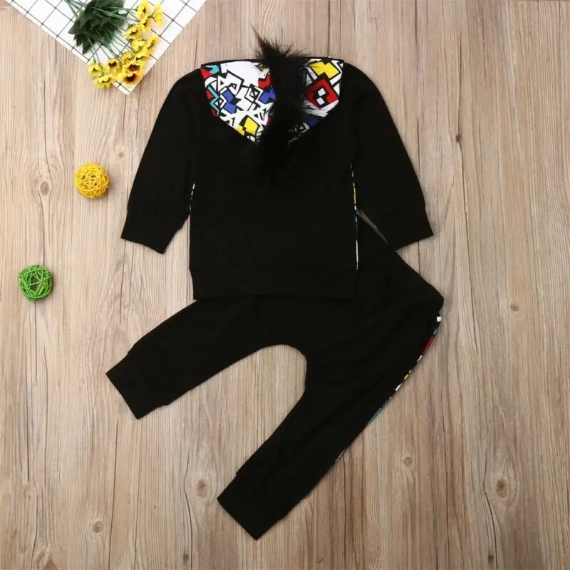 Одежда для маленьких мальчиков 2019 Повседневный Спортивный костюм хип-хоп с