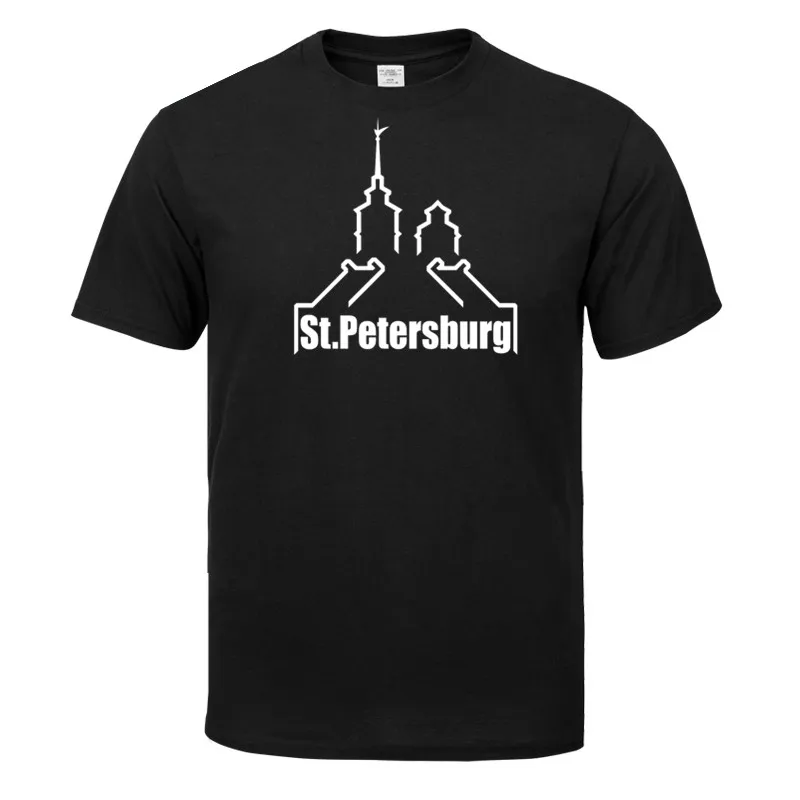 Camisetas divertidas de algodón para hombre, ropa elástica de verano, color negro, Harajuku, SMOTRA RU, San Petersburgo