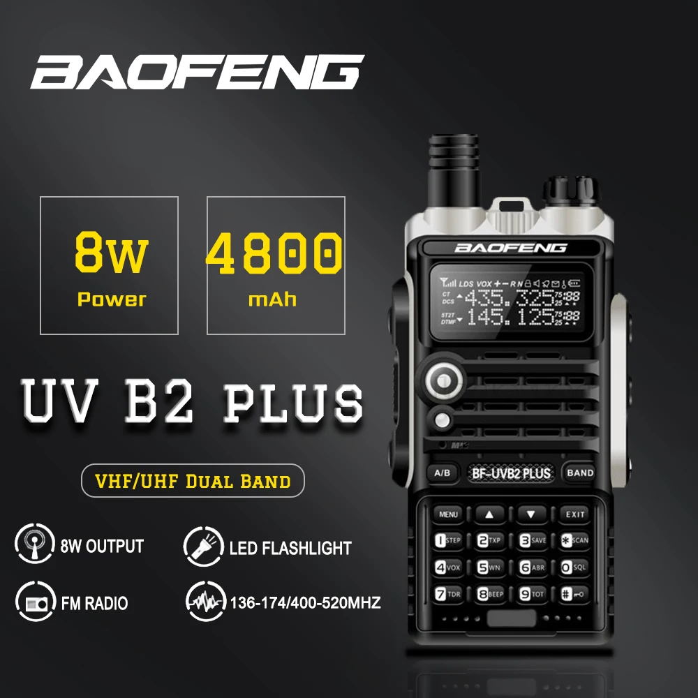 Baofeng UVB2 плюс двухстороннее радио Двухдиапазонная VHF UHF рация 128CH Переговорная BF Ham