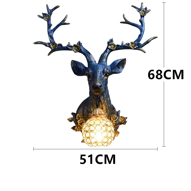 

Modern Resin Decor LED Wall Light Living Room Corridor Wall Sconce Lamp Deer Horn Antler Retro White Deer Wall Lamp Light LED