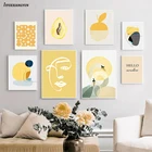 Модный абстрактный геометрический графический дизайн желтая галерея плакат холст печать картины настенные картины для гостиной домашний декор
