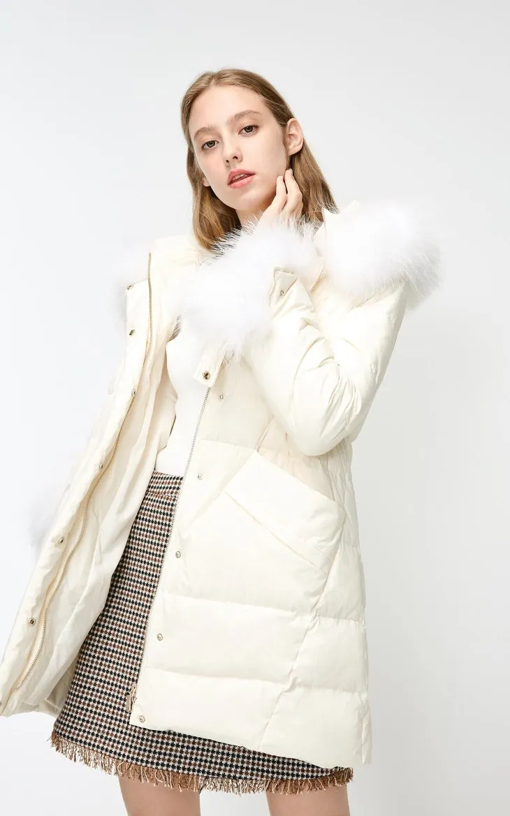Vero Moda женский Съемный Енот с капюшоном длинный пуховик | 318412541