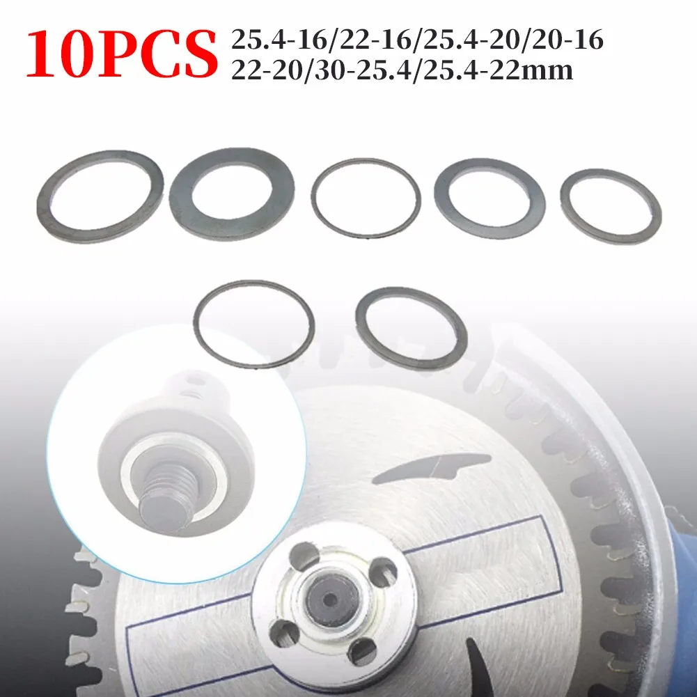

10pcs Silver Cutting Disc Conversion Iron Washers For Replacement Alloy Saw Blades Blade Inner Hole Hand Tools