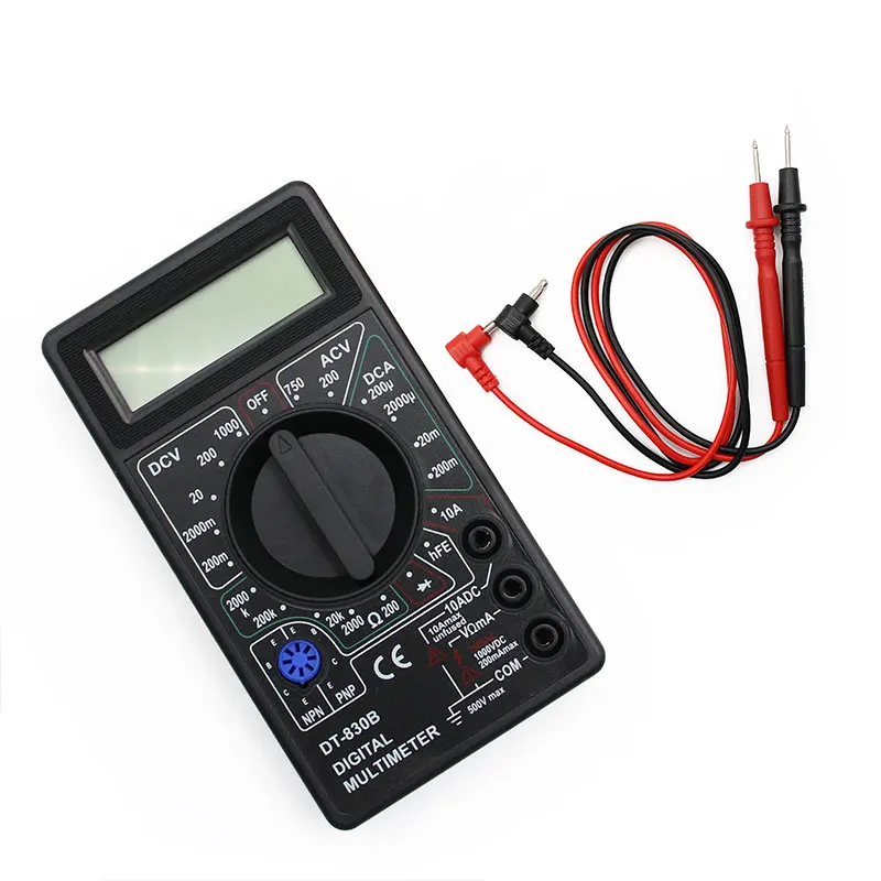 Черный 1 комплект ЖК-цифровой мультиметр AC/DC 750/1000 в цифровой мини щуп тестера для Вольтметр Амперметр Ом тестер измеритель напряжения тока - Цвет: Черный