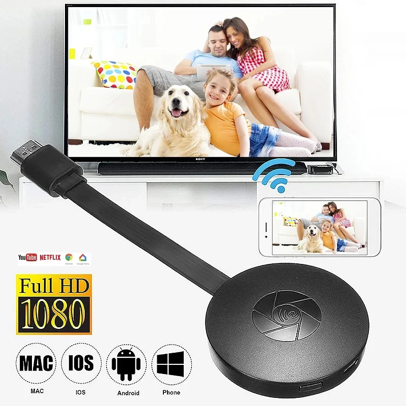 1080P беспроводной WiFi Дисплей Ключ ТВ Стик видео адаптер Airplay DLNA экран зеркальное