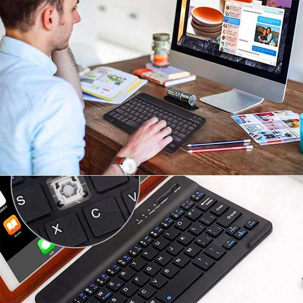 

Ultra-thin Usb Rechargeable Mini Keyboard Bluetooth-compatible Wireless Keyboard Keypad For Tablet Laptop Phone A5a8