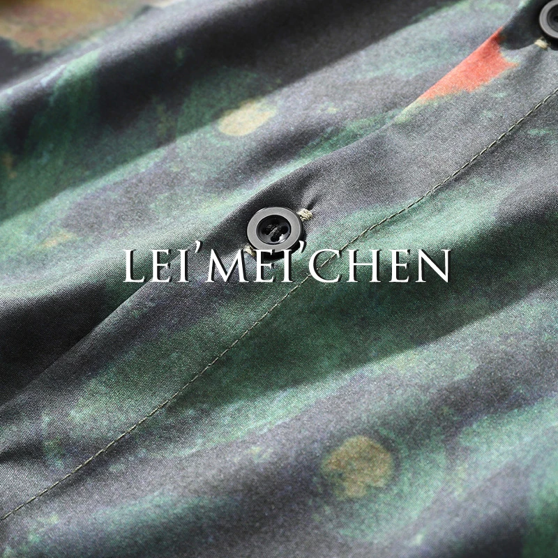 

LEIMEICHEN Hawaiian Floral Shirt Men Harajuku Style Retro Street Shirt Casual Loose Beach Holiday Print Long Sleeve Shirt RFX702