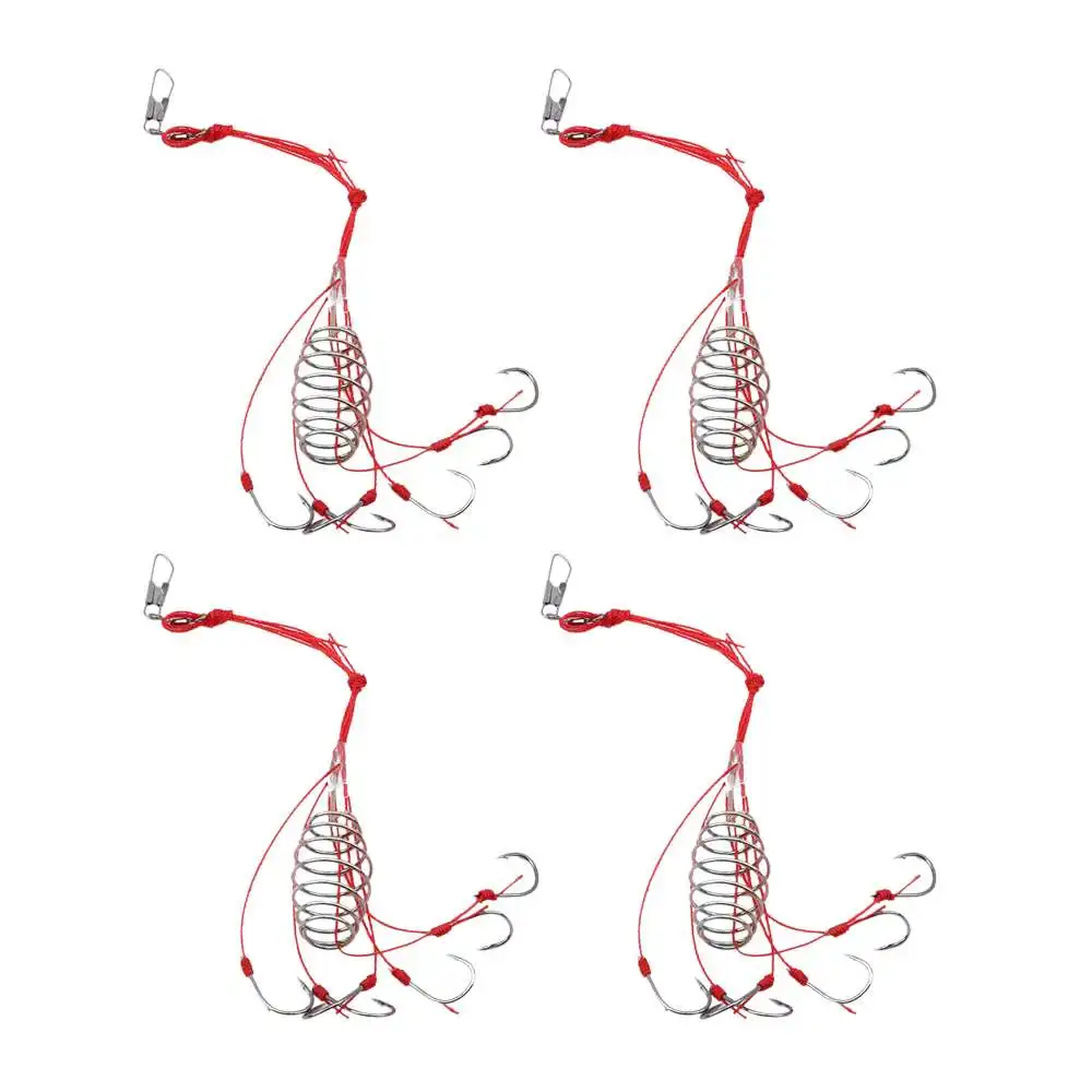 Рыболовные крючки 4 шт. рыболовная кормушка клетка острый Рыболовный крючок с