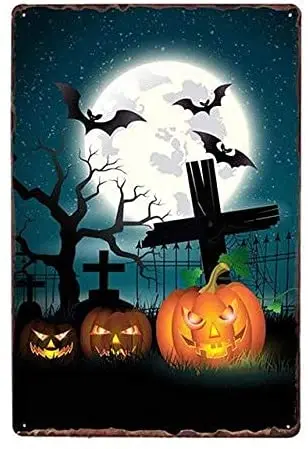 

Тематический постер на Хэллоуин, детская комната, клуб, искусство мультфильмов, живопись, металлический жестяной знак, ретро, железные знак...