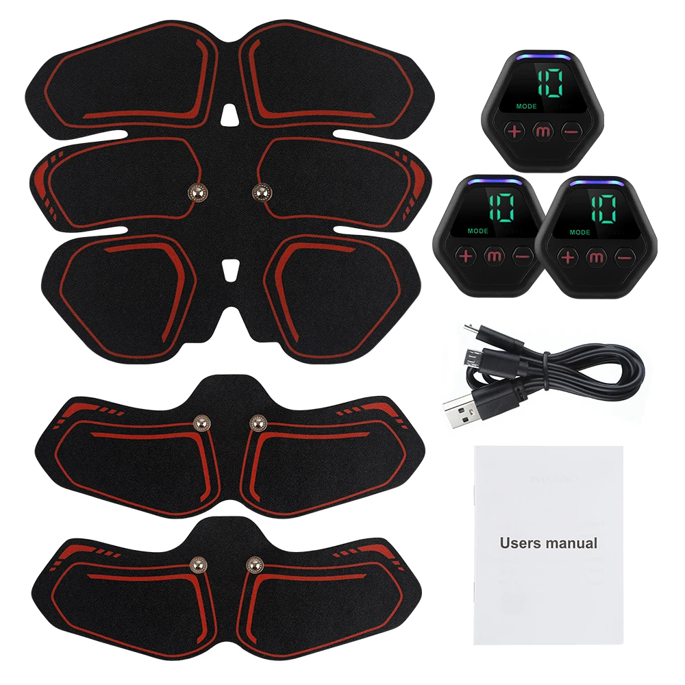 

Wireless EMS Abdominal Muscle Trainer Fitness Training Machine Weight Loss Body Slimming Abs Stimulator LED Display Screen