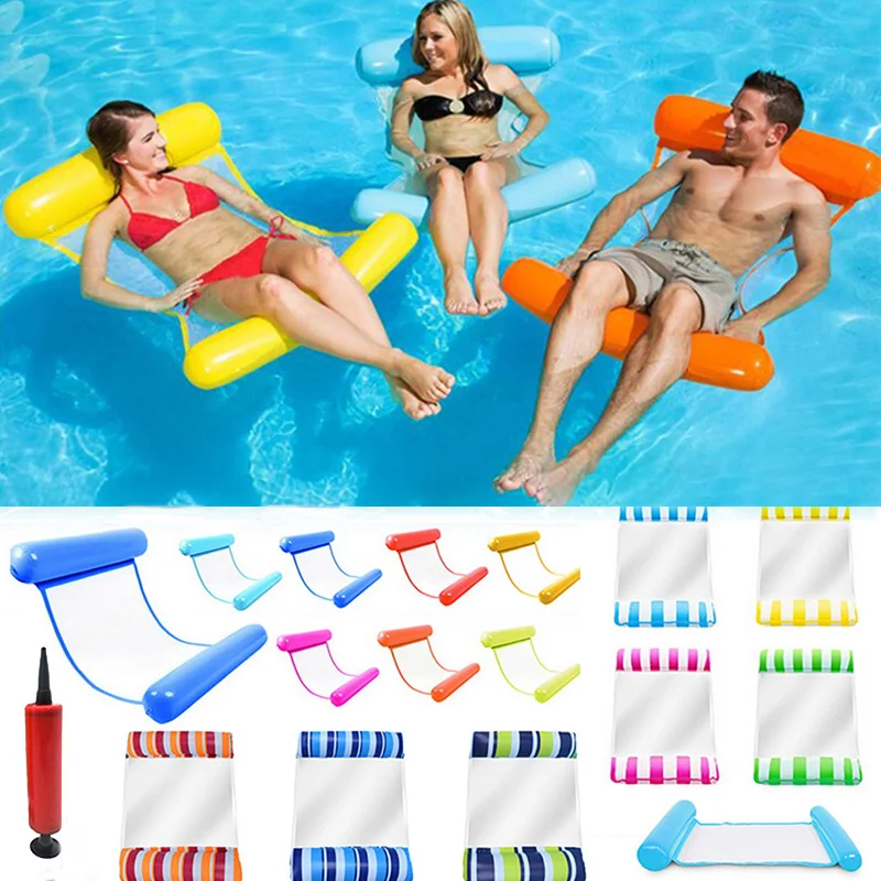 

Summer Water Hammock Float Lounger Floating Toys Inflatable Floating Bed Chair Swimming Pool Foldable Inflatable Hammock Bed