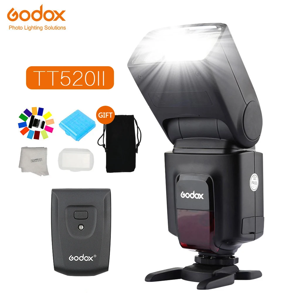 Godox TT520 II Вспышка Speedlite TT520II встроенный 433 МГц беспроводной прием сигнала для Canon Nikon Pentax Olympus DSLR камер
